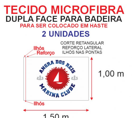 ORÇAMENTO: Bandeira em MICROFIBRA + DuplaFACE + Ilhos reto